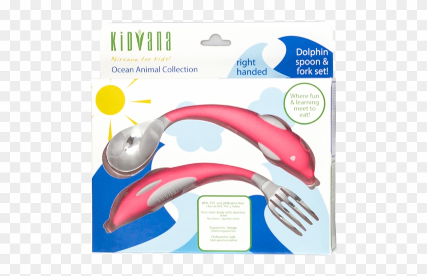 Pink Dolphin Cutlery Fork And Spoon Set - Cutlery Clipart #2431294