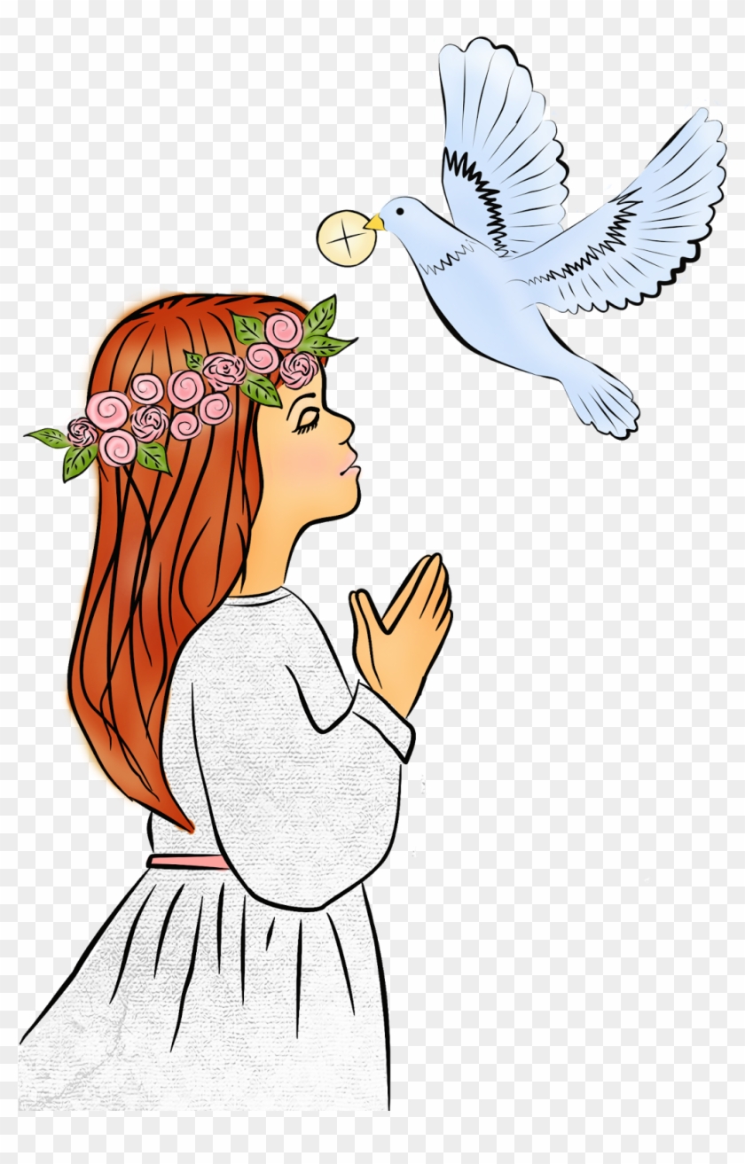 Pierwsza Komunia Święta - First Holy Communion Clip Art Girl - Png Download