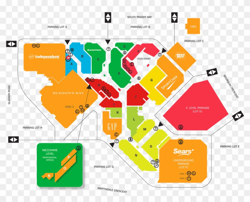 Sevenoaks Shopping Centre Mall Layout - Shopping Mall Map Design Clipart #2432430