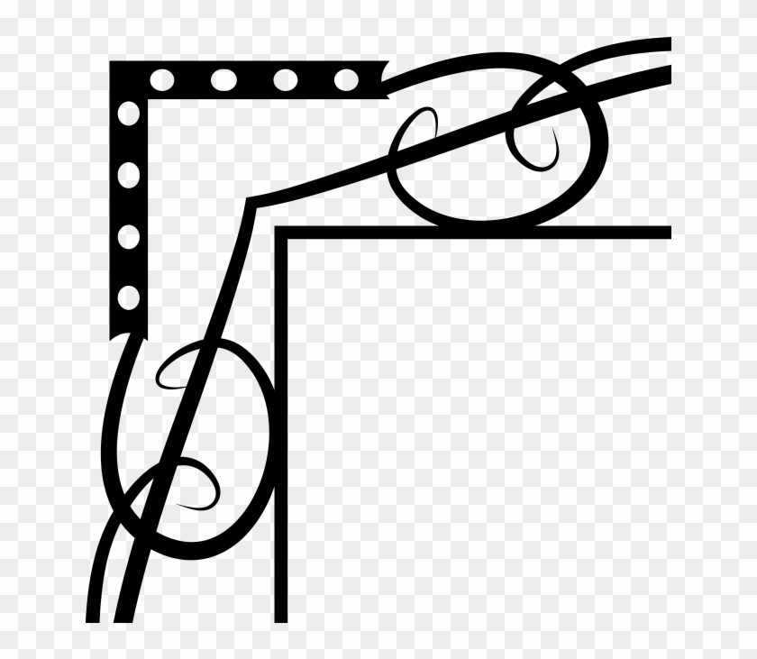 Ornamental Vintage Corner - Line Art Clipart #2432797