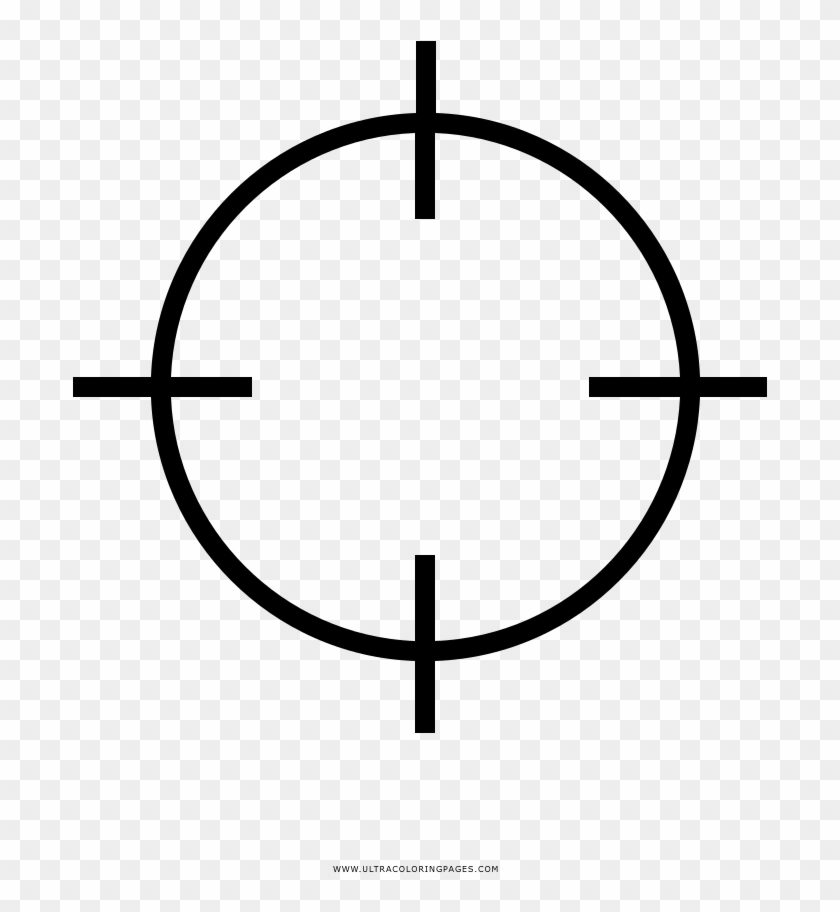Crosshair Coloring Page - Target Icon Png Clipart