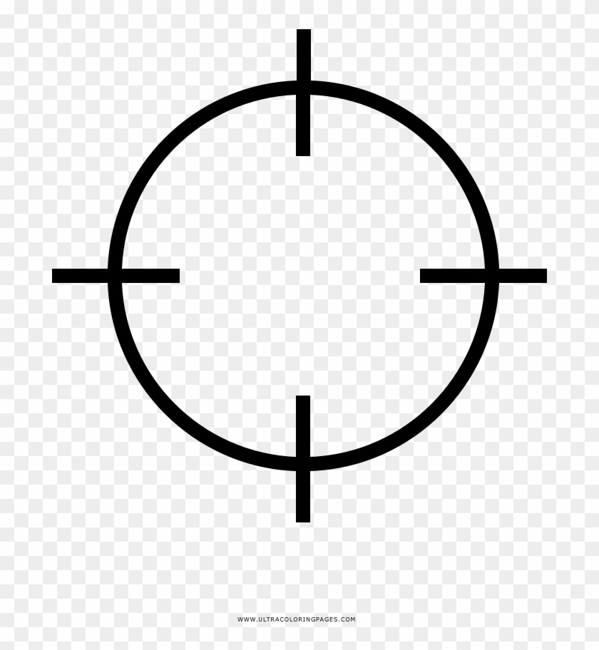 Crosshair Coloring Page - Target Icon Png Clipart #2434117