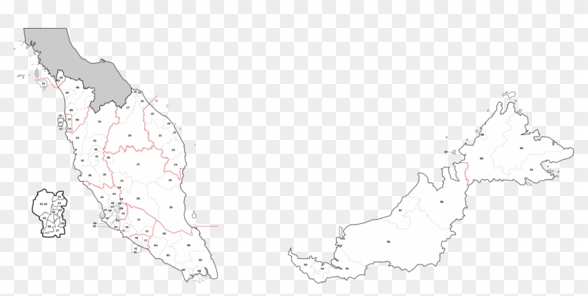 Peninsular Malaysia Blank Map Sabah Sarawak - Malaysia Postal Code Map Clipart