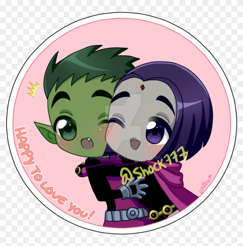 Happy To Love You Young Justice, Raven Beast Boy, Bbrae, - Cartoon Clipart