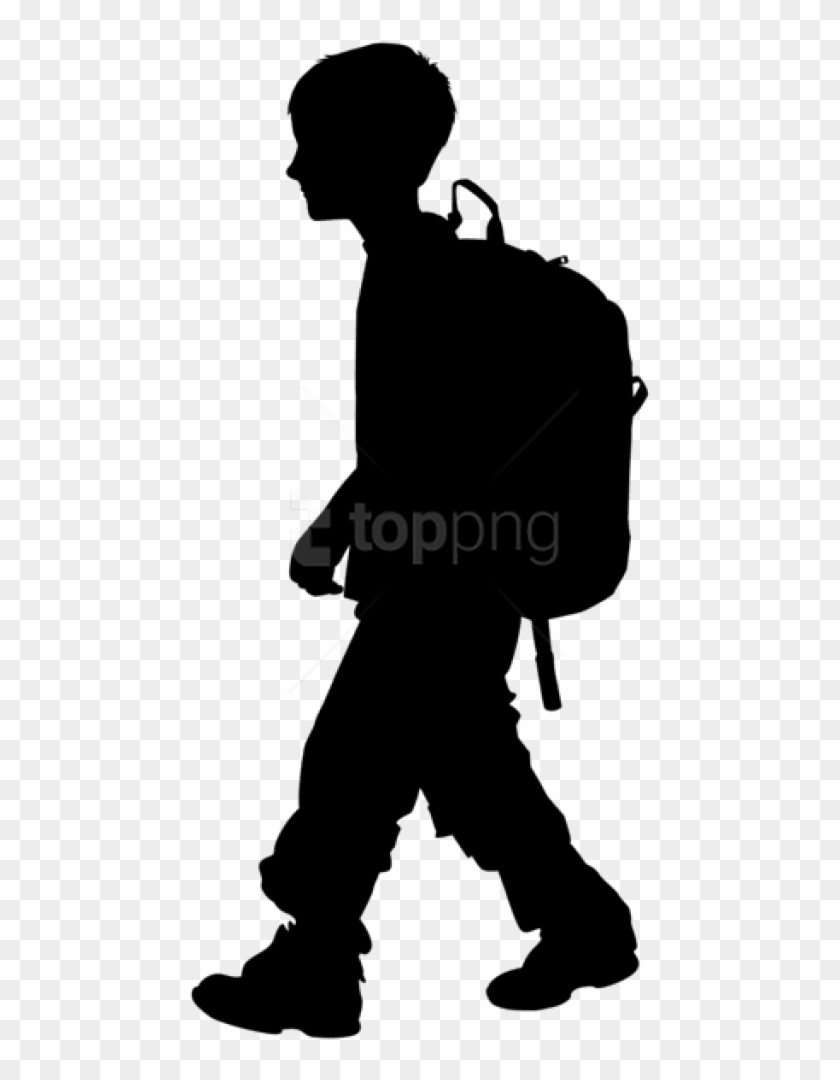 Free Png Boy With Backpack Silhouette Png Images Transparent - Boy With Backpack Png Clipart #2435608