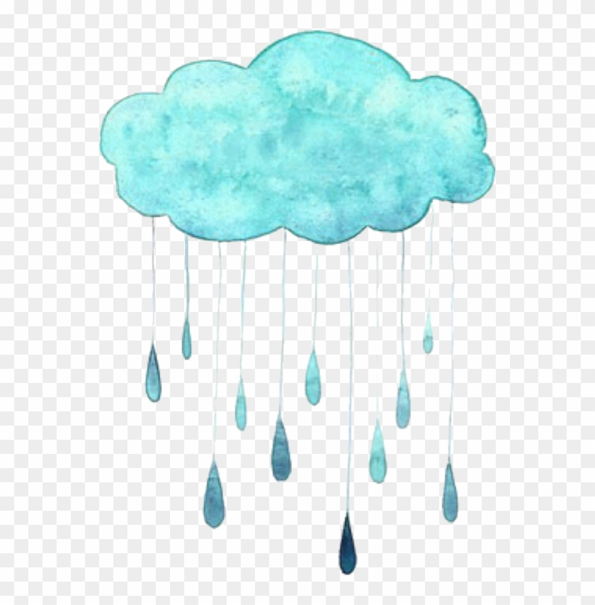 #nube #lluvia #celeste #gotas - Jellyfish Clipart