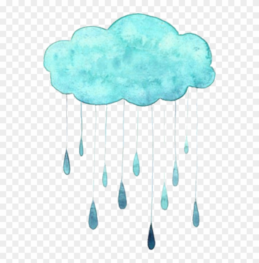 #nube #lluvia #celeste #gotas - Jellyfish Clipart #2435734