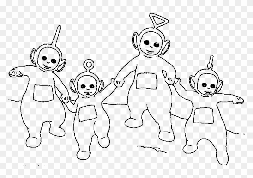 The Are Hand In - Teletubbie Coloring Clipart #2435853