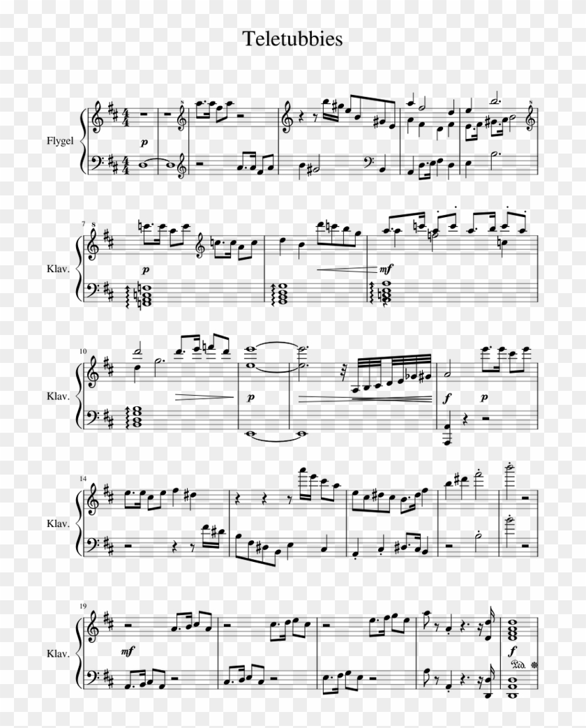 Teletubbies Sheet Music For Piano, Guitar, Percussion - Things Have Changed Notes Clipart