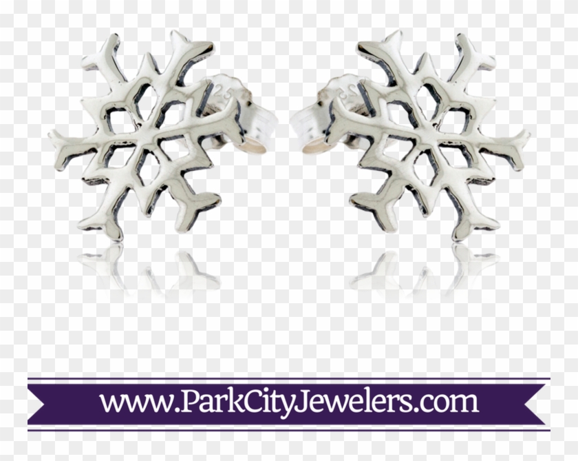 Sterling Silver Post Snowflake Earrings - Earrings Clipart