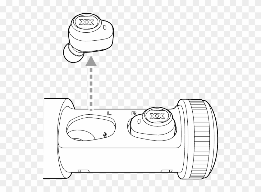 Earphone L Xc70 - Line Art Clipart #2436636