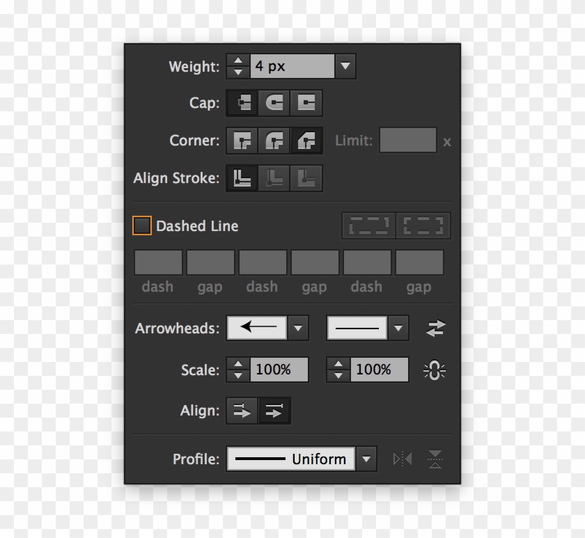 Enter Image Description Here - Adobe Illustrator Stroke Palette Clipart