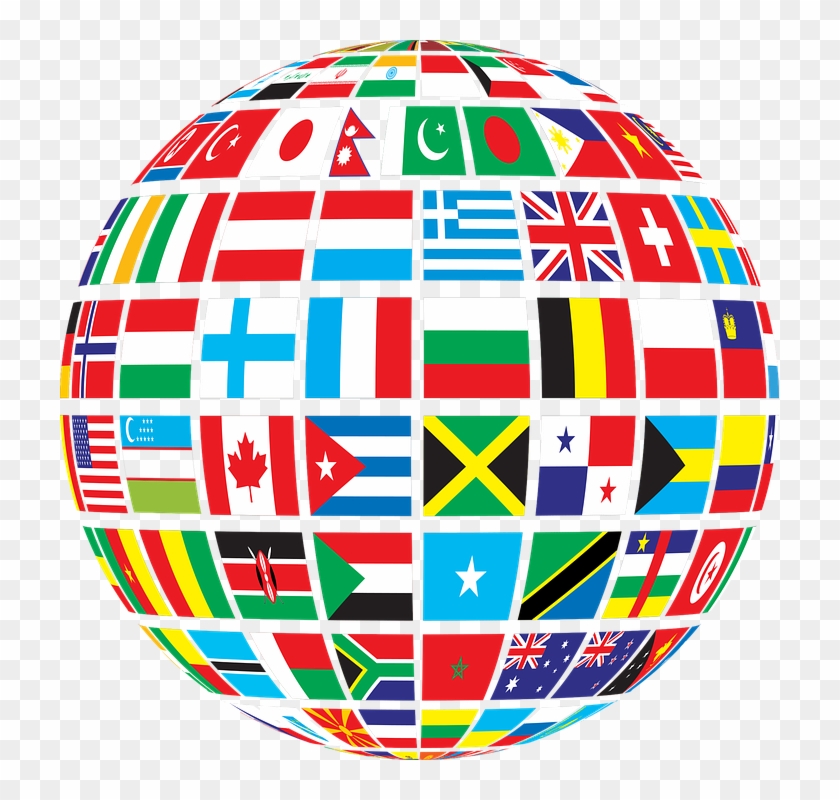 There Is No Spanish Universities In The Top 100 Best - World Globe With Flags Clipart