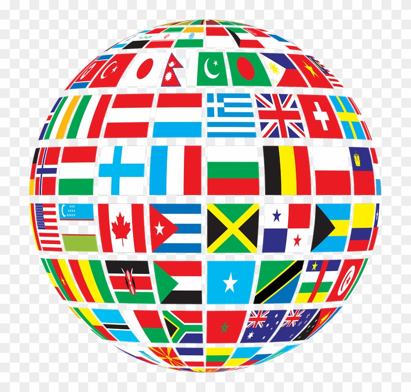 There Is No Spanish Universities In The Top 100 Best - World Globe With Flags Clipart #2437480
