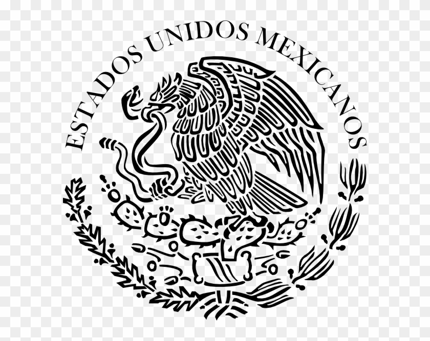 Escudo Espa&241a Negro Hispagenda - Mexican Flag Symbol Black And White Clipart