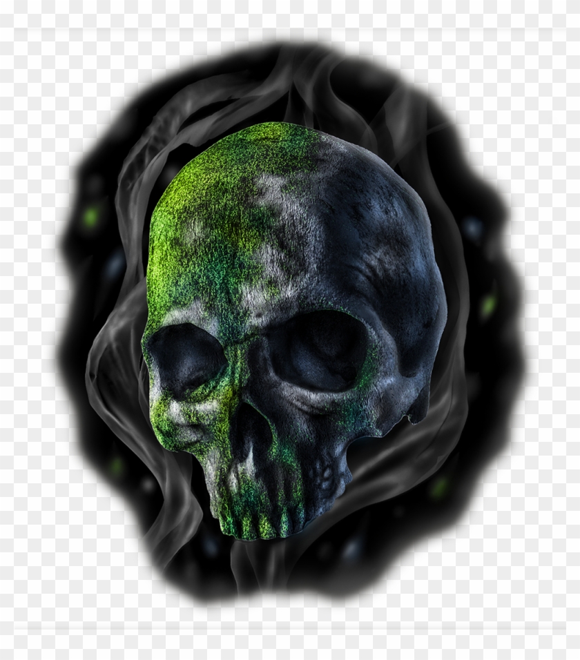 Old Moss-covered Skull - Skull Clipart