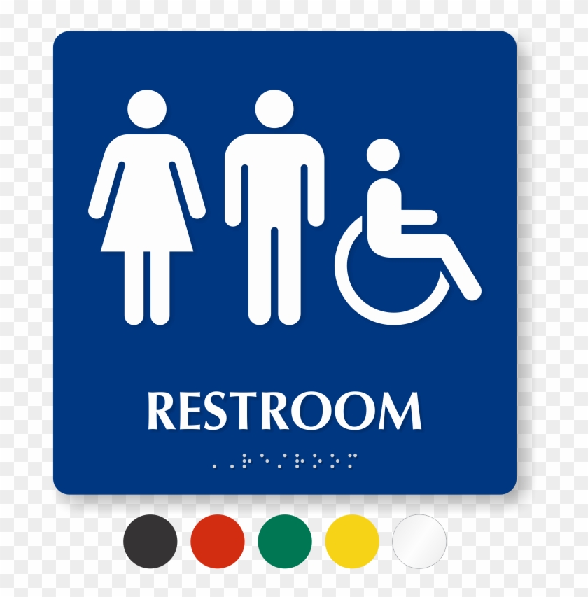 Man And Women Bathroom Sign Clipart Best - Ada Family Restroom Signs - Png Download