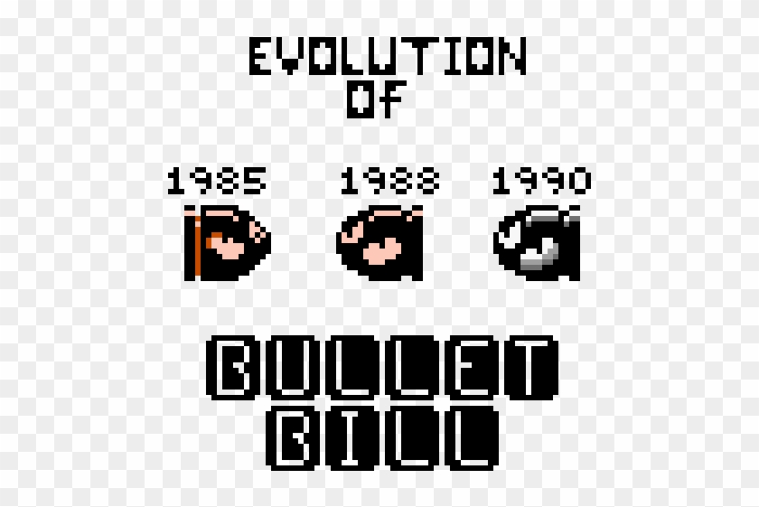 Evolution Of Bullet Bill's - Bullet Bill Sprite Clipart