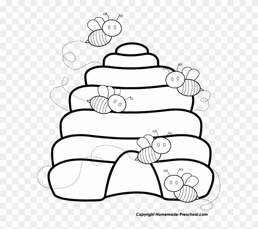 Simple 19 Cute Bee Clipart Library Black And White - Beehive Clipart Black And White - Png Download