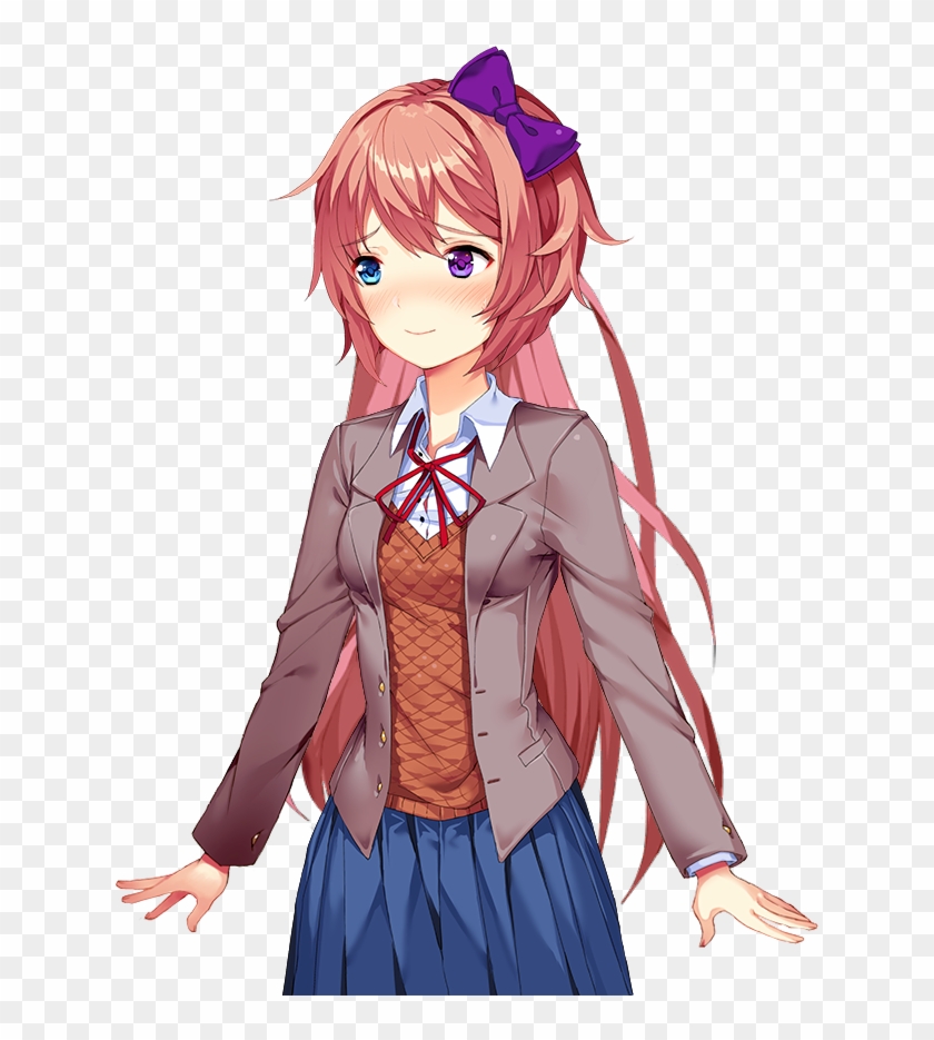 Edited Mediabased On Woutmees' Sayori-yuri Fusion, - Doki Doki Literature Club Sayori Normal Clipart