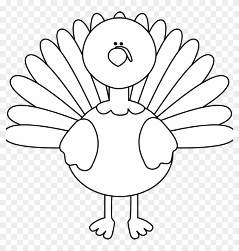 Thanksgiving Turkey Outline - Turkey Clipart Black And White Png Transparent Png #2442317