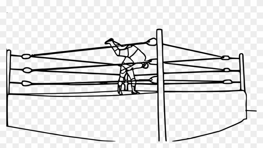 Wrestling Ring Professional Wrestling Boxing Rings - Wrestling Ring Coloring Pages Clipart #2442552