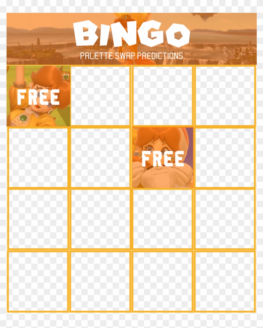 Princess Daisy, Bingo, Mario, Palette, Palette Table, - Tan Clipart