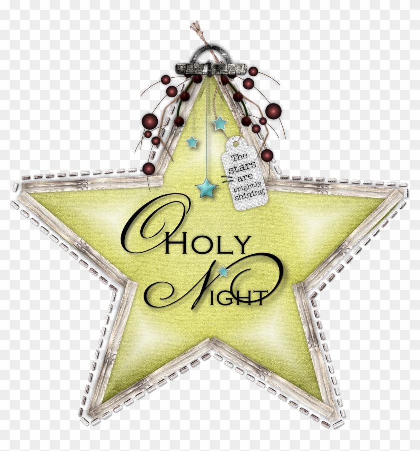 O Holy Night Christmas Star Freebie Enjoy And Merry - Christmas Ornament Clipart