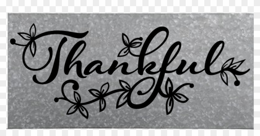 Sq Metal Thankful - Calligraphy Clipart #2444791