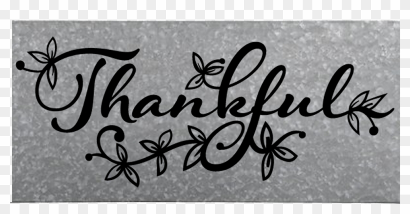 Sq Metal Thankful - Calligraphy Clipart