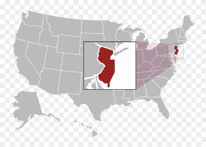 New Jersey Map Image - New York On Us Map Transparent Clipart