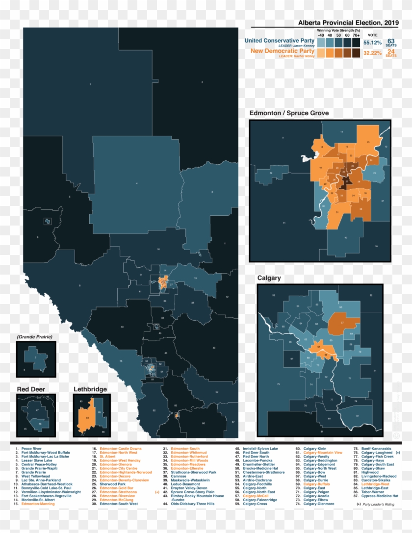 2019 Alberta General Election - Alberta Election Map 2019 Clipart #2447552