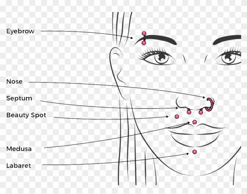 Facial Piercing Chart - Smiley Piercing Banana Bar Clipart #2448204