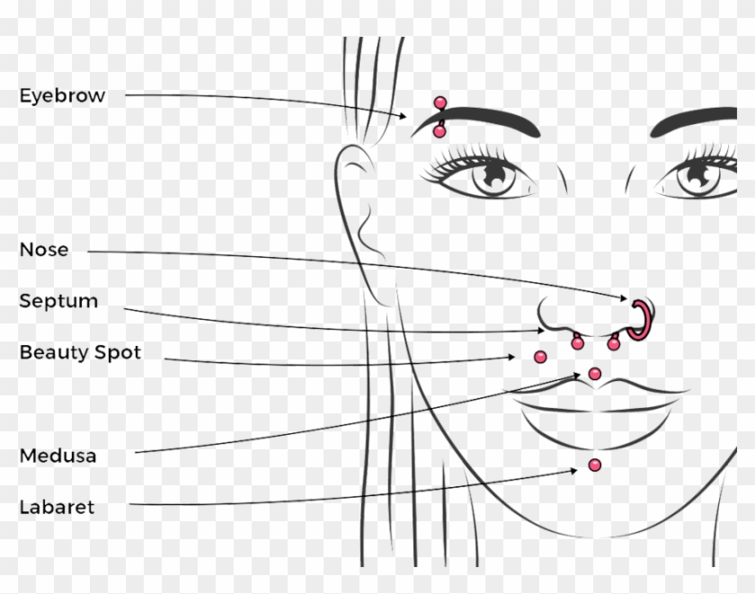 Facial Piercing Chart - Smiley Piercing Banana Bar Clipart