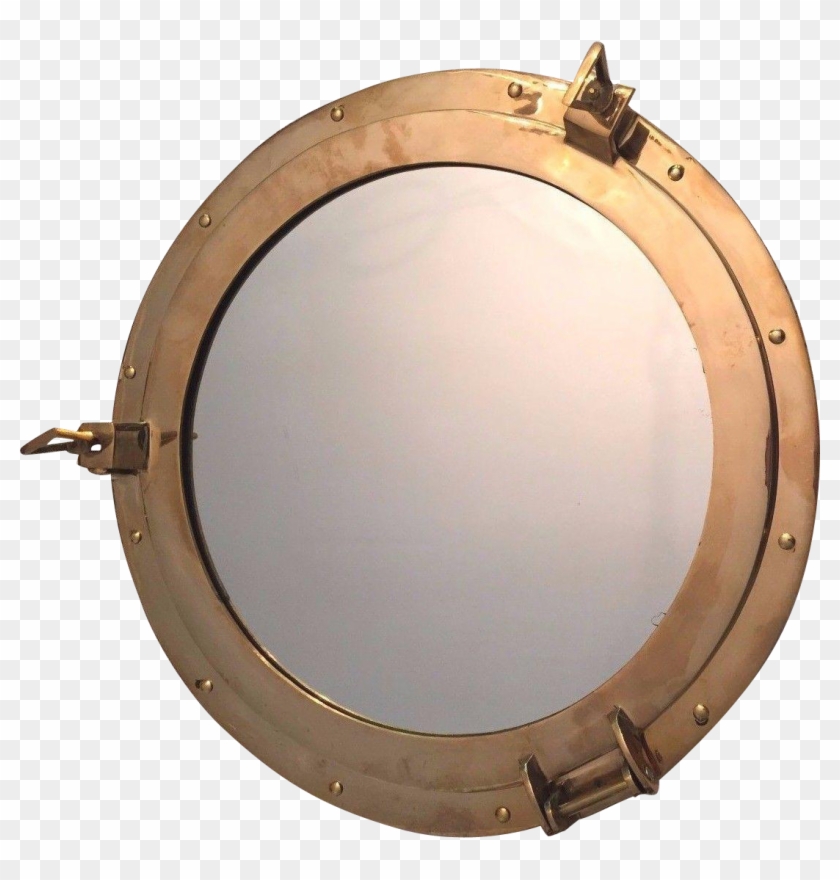 Vintage Porthole Mirror Metal Frame W/ Gold Colored - Circle Clipart #2448281