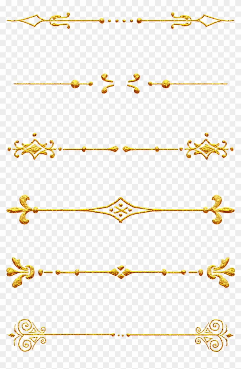 Golden Retro European Border Png And Psd - Gold Line Border Png Clipart #2448994