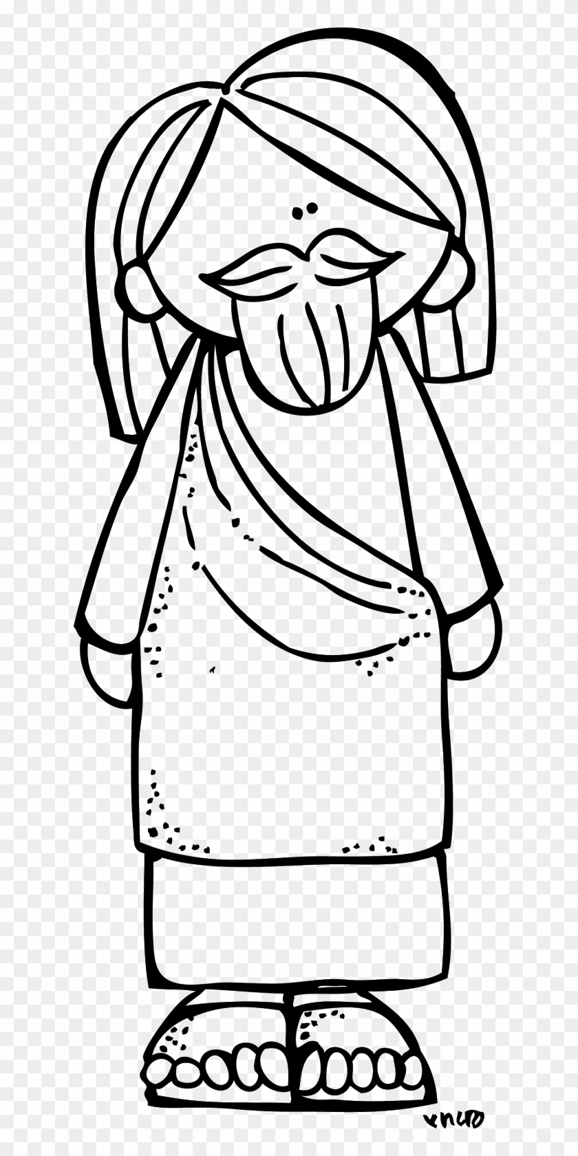 Png Free Bible Characters Clipart Black And White - Cartoon Jesus Clipart Black And White Transparent Png #2449519
