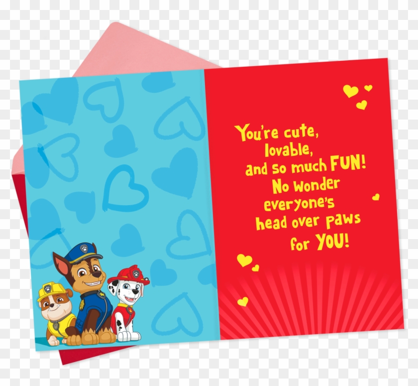 Nickelodeon Paw Patrol Hug Day Valentine's Day Card - Cartoon Clipart #2450317