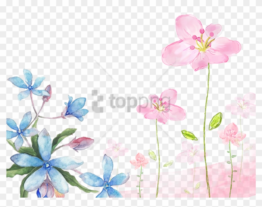 Free Png Download Watercolor Flowers Background Png - Transparent Background Flower Watercolor Png Clipart #2451357