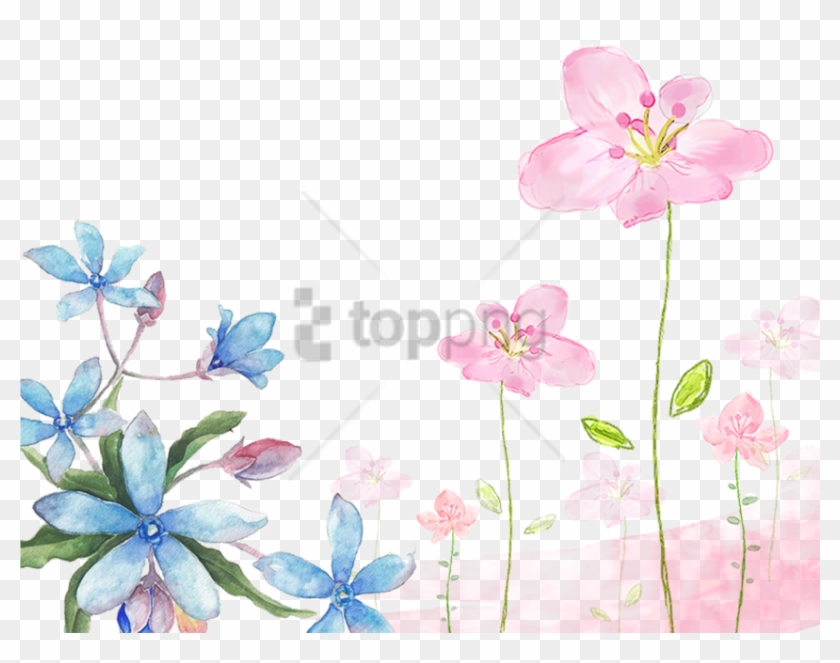 Free Png Download Watercolor Flowers Background Png - Transparent Background Flower Watercolor Png Clipart