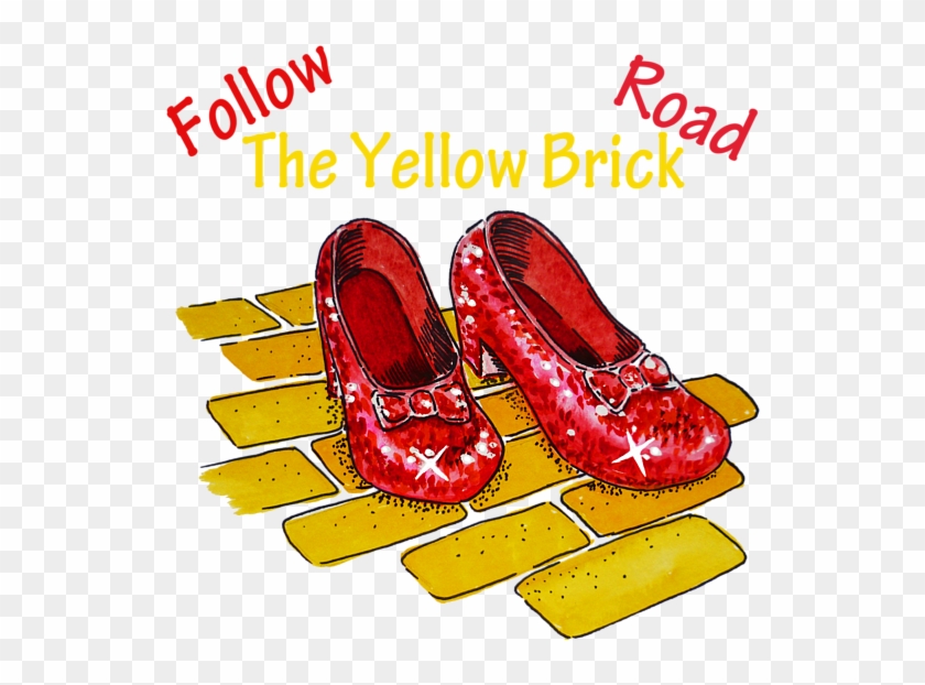 Yellow Brick Road Ruby - Ruby Slippers The Wizard Of Oz Clipart