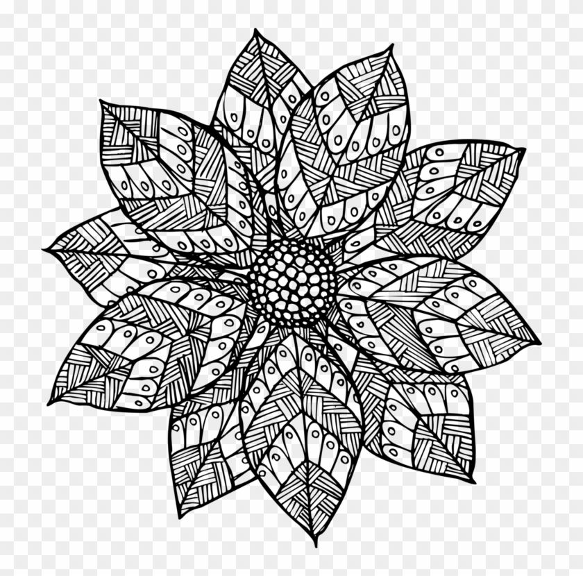 Christmas Day Flower Mandala Holiday Floral Design - Hand Drawn Png Flower Mandala Clipart #2451910