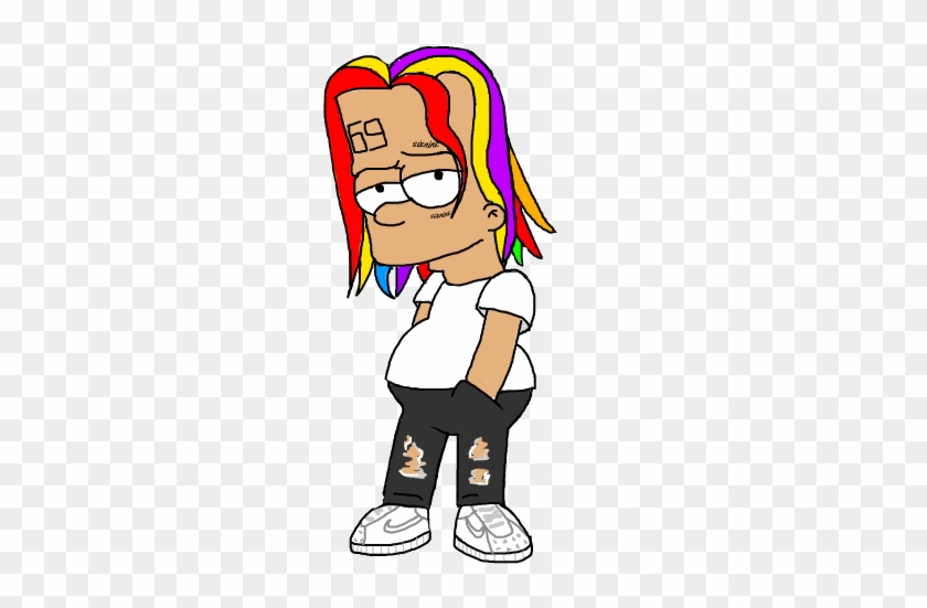 6ix9ine Sticker - Bart Simpson Supreme 6ix9ine Clipart