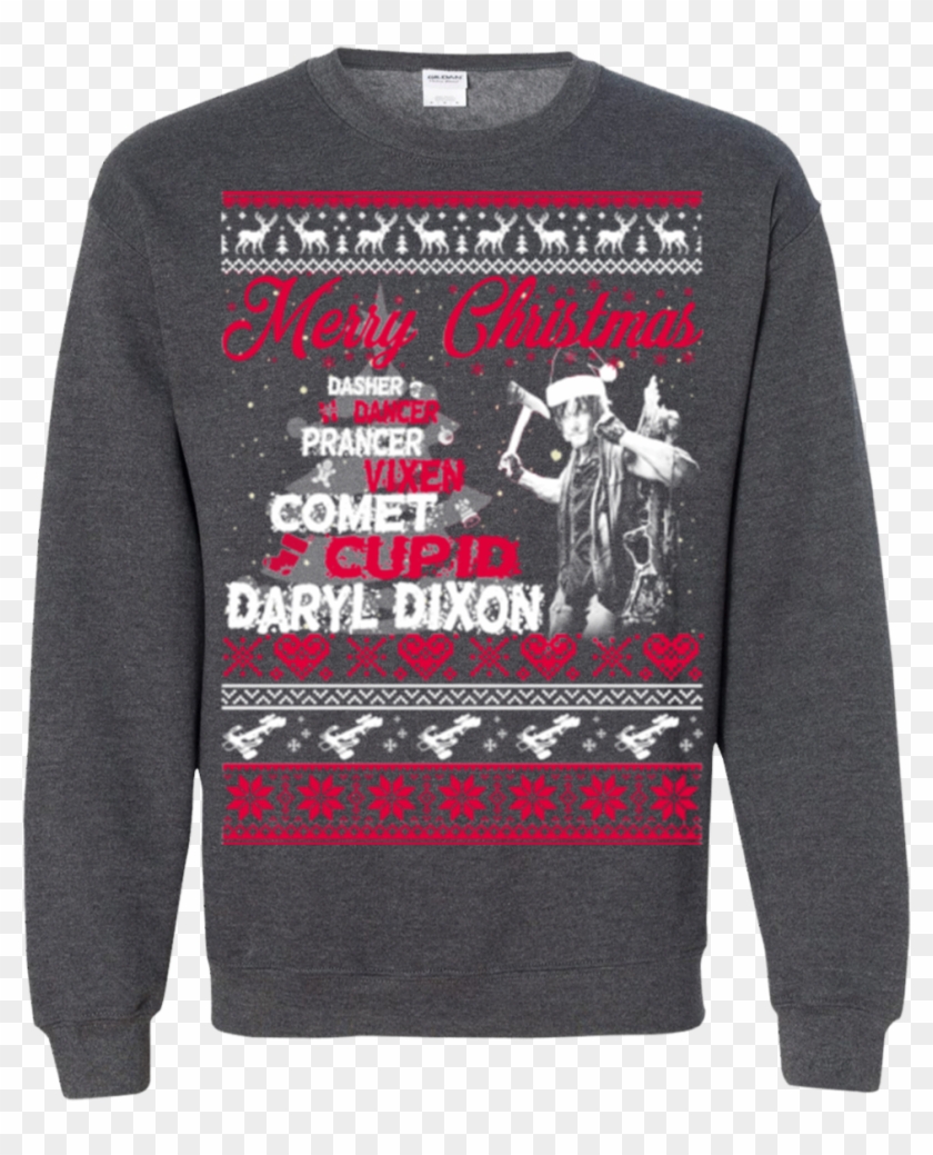 Daryl Dixon Ugly Christmas Sweater Merry Christmas - Vampire Diaries Custom Shirts Clipart #2452882