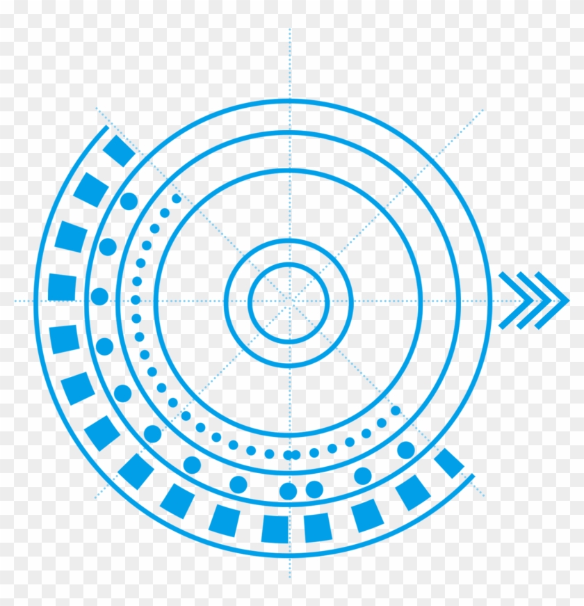 Borda De Tecnologia Azul Futurista Frame Png E Psd - Black And White Medal Vector Clipart