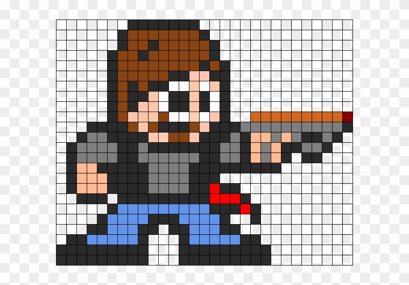 Daryl Dixon Perler Bead Pattern / Bead Sprite - Minecraft Pixel Art Walking Dead Clipart