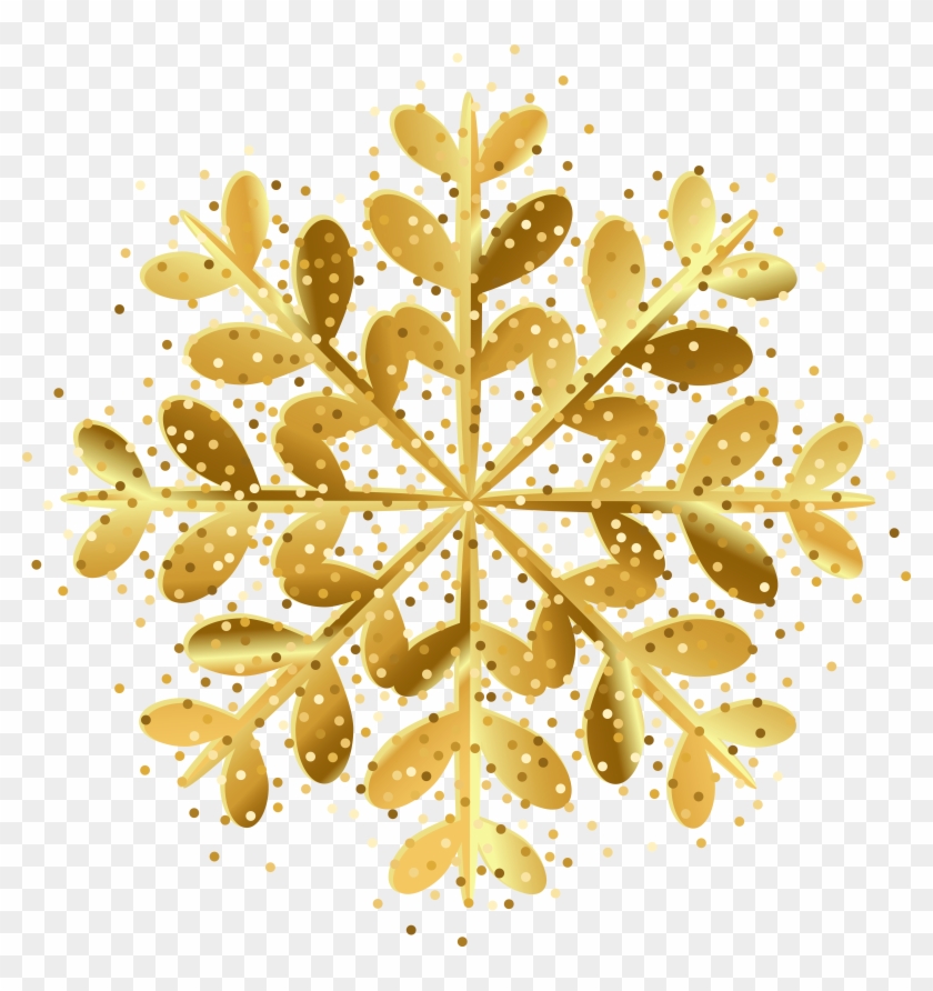 Golden Snowflake Clip Art Image - Png Download #2452970
