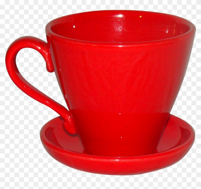 Poppytrail By Metlox Mardi Gras Red Cup & Saucer - Coffee Cup Clipart #2453339