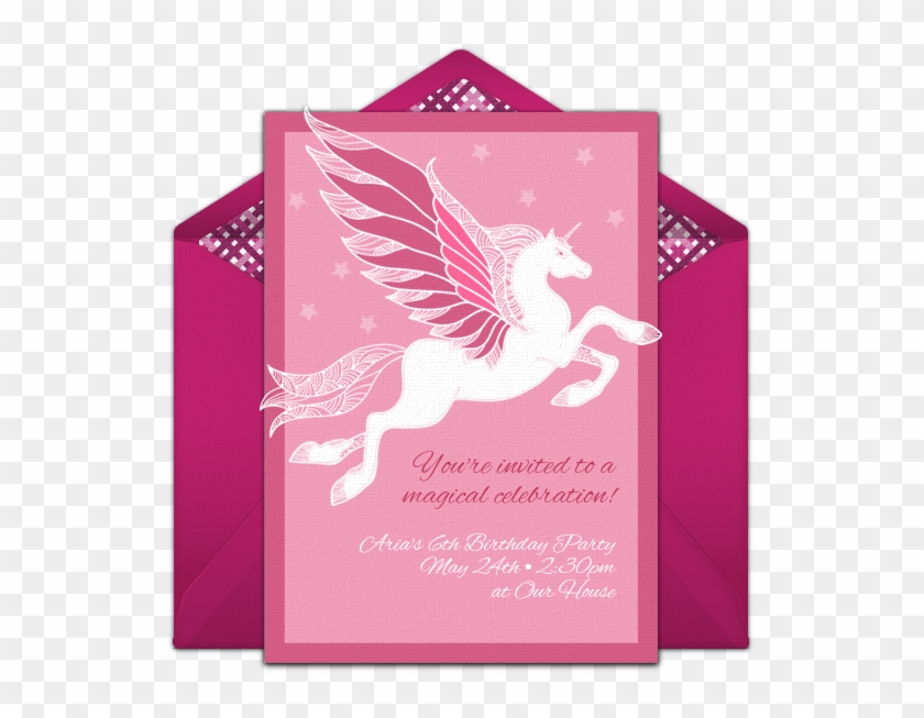 Pegasus Online Invitation - Pegasus Birthday Invitations Clipart