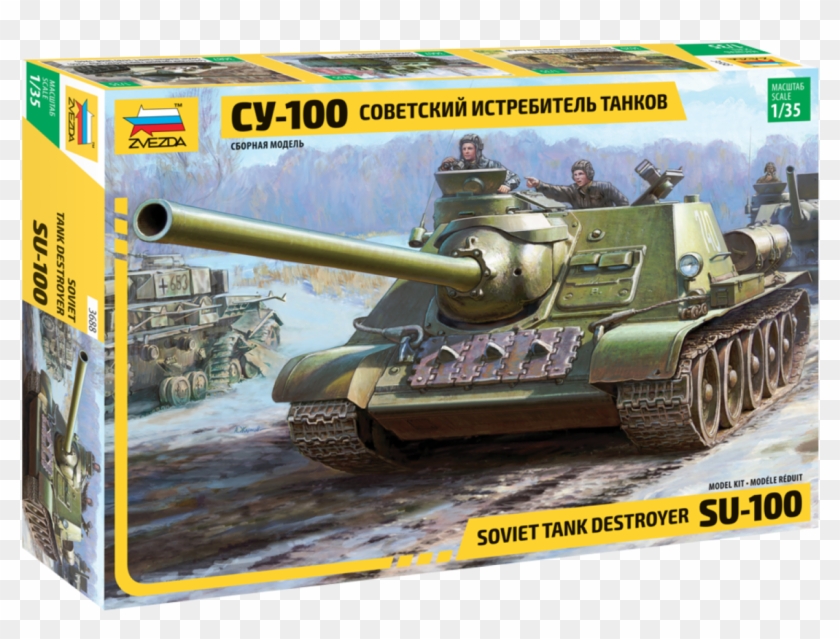 Soviet Tank Destroyer Su-100 - Zvezda 1 35 Su 100 Review Clipart